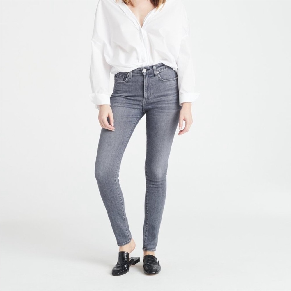 CQY Palme High-Rise Skinny Jeans in Heavenly Grey